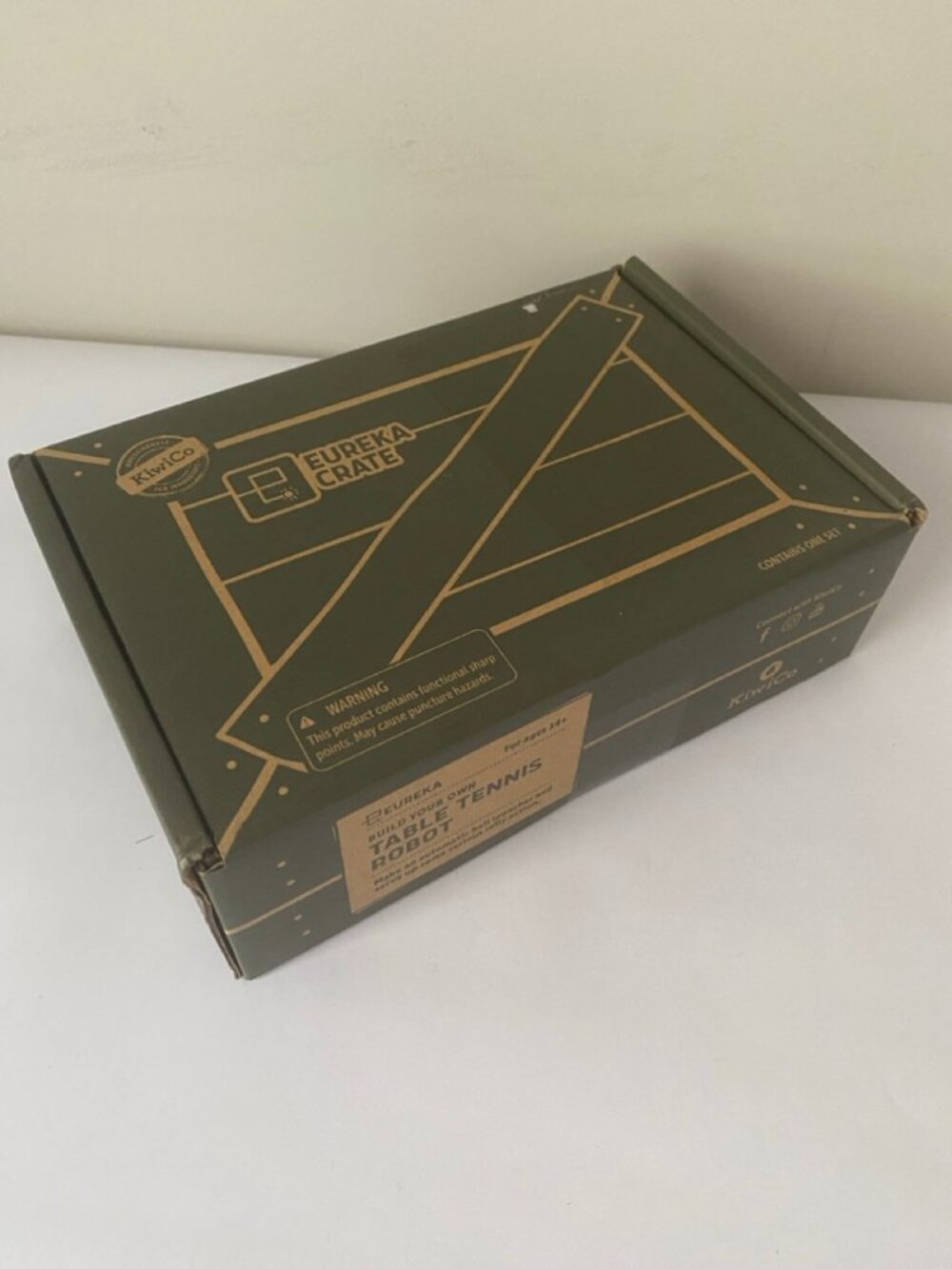 KiwiCo Table Tennis Robot Eureka Crate build kit. Recommended ages 14+